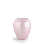 Urna ceramiczna różowa z kryształkami w kształcie serca