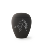 Urna ceramiczna relikwiarz dla konia czarna