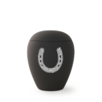 Urna ceramiczna relikwiarz dla konia czarna