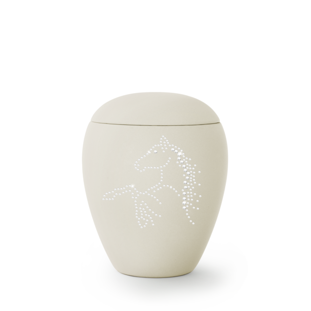 Urna ceramiczna relikwiarz dla konia kremowa